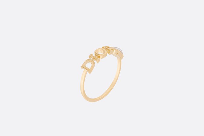 Dio(r)evolution Ring Gold-Finish Metal with a White Crystal - Fashion Jewelry - Women's Fashion | DIOR