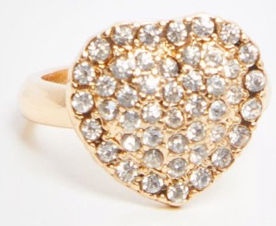Gold heart Diamond ring