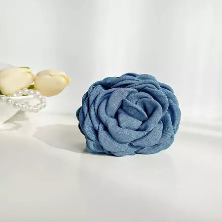 YHJ Three-dimensional Rose Flower Hair Claw Handmade Fabric Flowers Grab Hair Clip Sweet Shark Clip Hair Accessories for Women - AliExpress