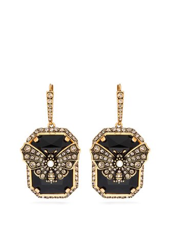 Butterfly pavé-crystal drop earrings | Alexander McQueen | MATCHESFASHION.COM US
