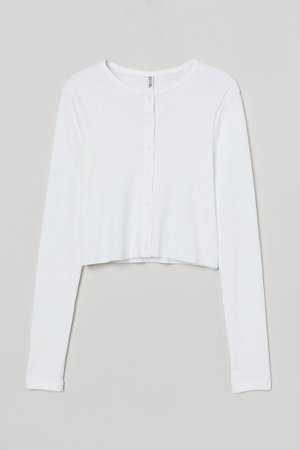 Button-front cardigan - White