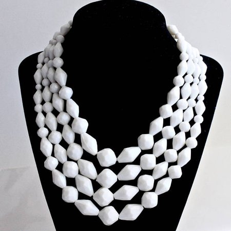 White Multi Strand Necklace