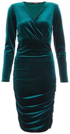 *Quiz Green Velvet Midi Dress