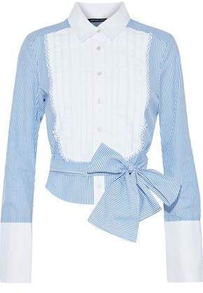 Holgate Pleated Striped Cotton-poplin Shirt