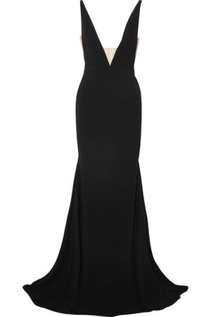 Alex Perry | Ada tulle-trimmed crepe gown | NET-A-PORTER.COM