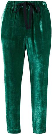 Semicouture cropped velvet trousers