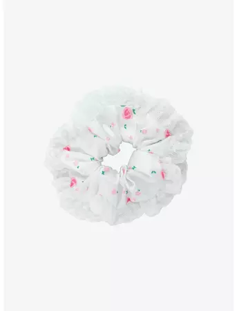 Sweet Society Floral White Lace Jumbo Scrunchie | Hot Topic