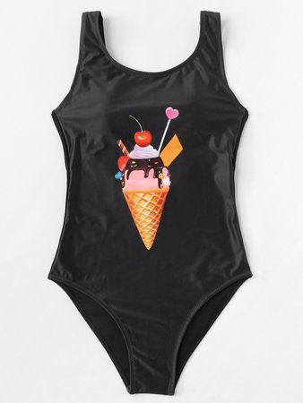 Ice Cream Print Swimsuit