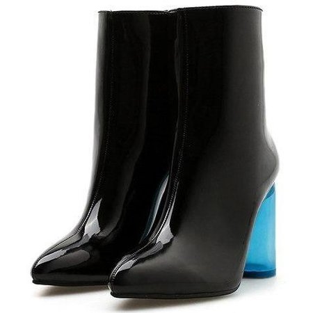 Blue Perspex Heel Boots – Own Saviour