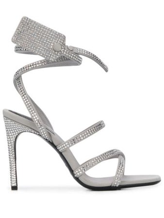 Off-White Zip-Tie Crystal-Embellished Sandals OWIA188F19F960509600 | Farfetch
