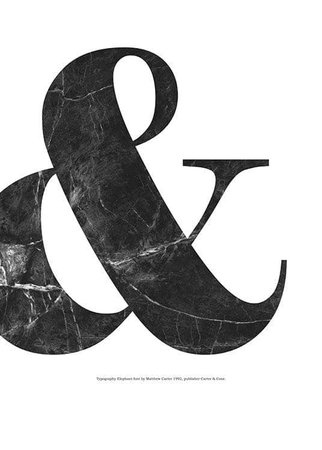 Typography poster, black marble – desenio.com