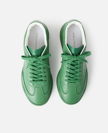 Women's Green Loop Lace Up Sneakers | Stella McCartney Women