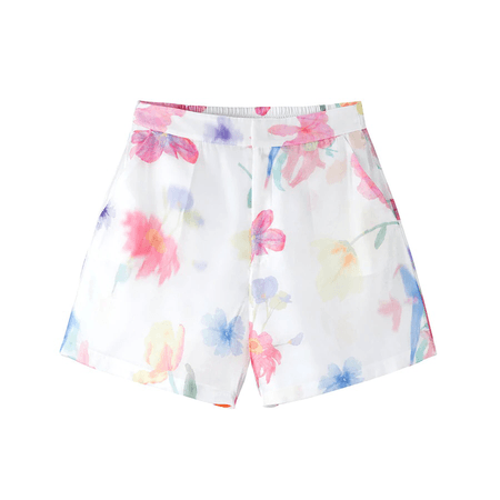 multicolor flower shorts