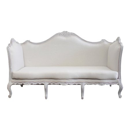 Antique French Louis XV Style Painted and Upholstered Sofa | Chairish