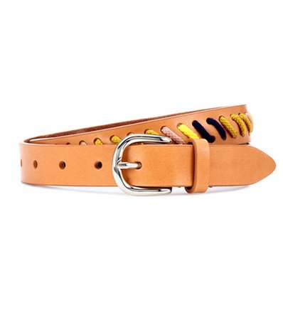 Zitty whipstitch leather belt