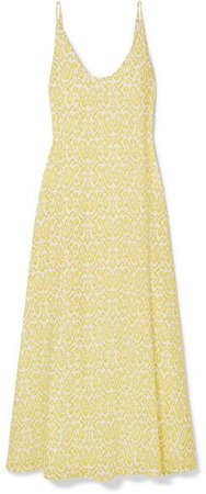 Eywasouls Malibu - Jane Printed Cotton-voile Maxi Dress - Pastel yellow