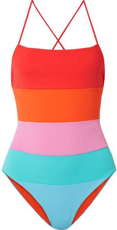 Olympia Color-block Swimsuit - Blue