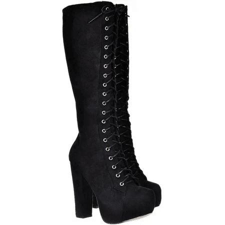 Black Lace Up Booties