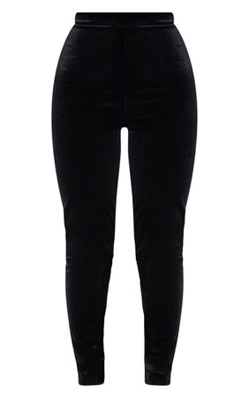 Shape Black Velvet High Waisted Trouser | PrettyLittleThing USA