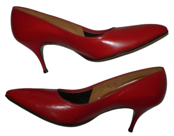 LIPSTICK RED SEXY VINTAGE 60s MAD MEN HIGH HEEL SHOES 5

$25.00