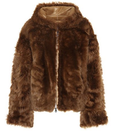 Reversible leather and lamb fur jacket