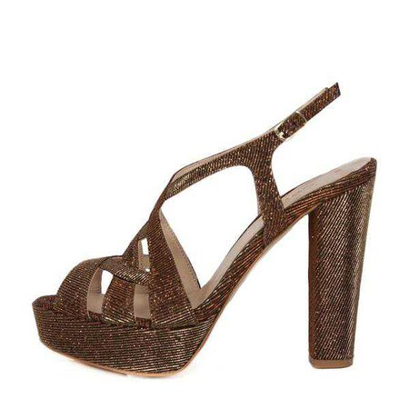 Sandals | Shop Women's Peri Bronze Gold Platform Sandals at Fashiontage | 01171336
