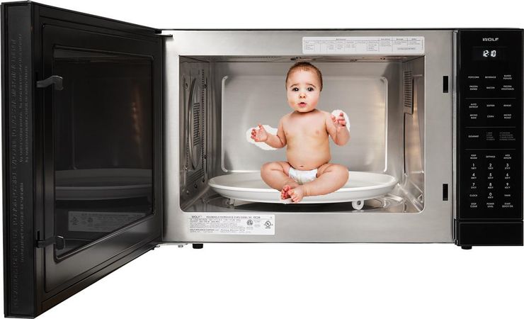 baby in microwave