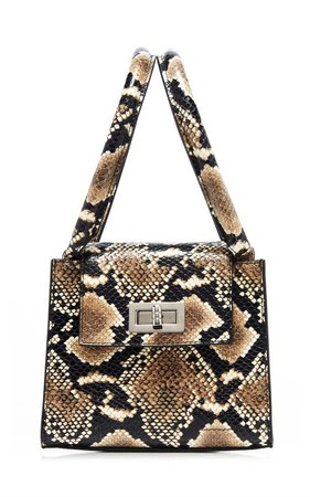Sabrina Snake-Effect Leather Top Handle Bag by BY FAR | Moda Operandi