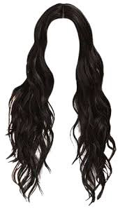 wavy long black hair