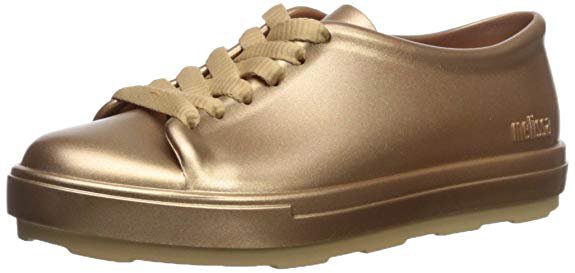 Amazon.com | Mini Melissa Girls' Mel Be Shine Sneaker, Rose Gold, 12 Medium US Little Kid | Sneakers