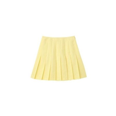 yellow pleated skirt