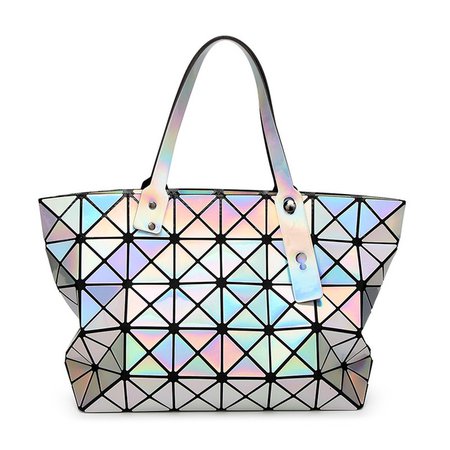 Luxury Brand Designer Women Geometric Handbag Issey Miyake Rhombus Ladies Holographic Bag Sequins Mirror Saser Shoulder Bag BaoB-in Totes from Luggage & Bags on Aliexpress.com | Alibaba Group