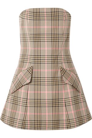 Maggie Marilyn | + NET SUSTAIN I Believe In You strapless checked woven mini dress | NET-A-PORTER.COM