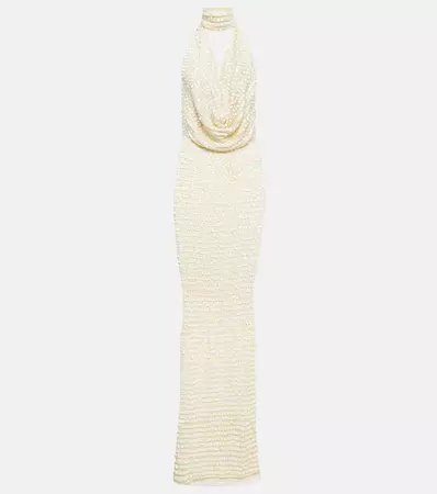 Sequined Halterneck Maxi Dress in White - Aya Muse | Mytheresa