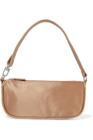 BY FAR | Rachel leather-trimmed silk-satin shoulder bag | NET-A-PORTER.COM