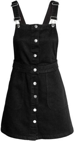 H&M - Denim Bib Overall Dress - Black - Ladies