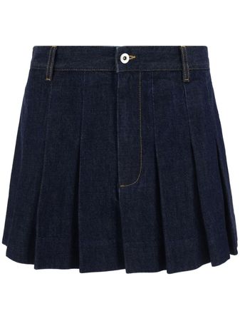 Bottega Veneta Pleated Denim Miniskirt - Farfetch
