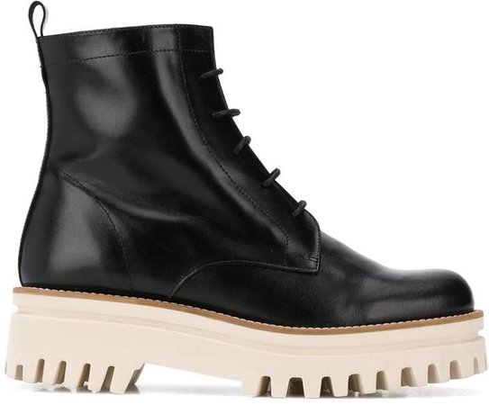 flatform lace-up ankle boots
