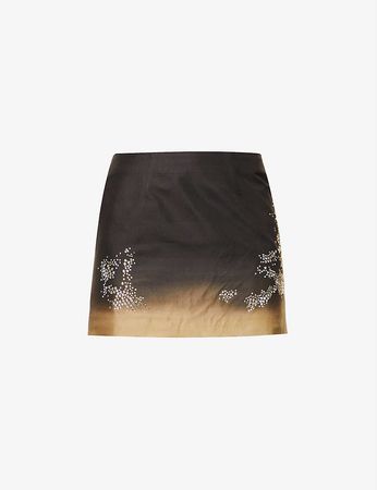 16 ARLINGTON - Haile gradient-pattern woven mini skirt | Selfridges.com