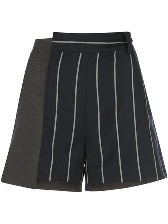 Shop black & white Monse pinstriped patchwork shorts with Afterpay - Farfetch Australia