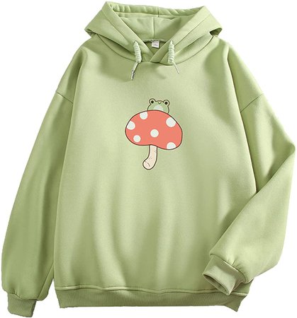 KEEVICI Women Cute Frog Sweatshirt Kawaii Mushroom Hoodie for Teen Girls Aesthetic Cottagecore Clothes Feminino Hoodies (Green,L,Large) : Clothing, Shoes & Jewelry