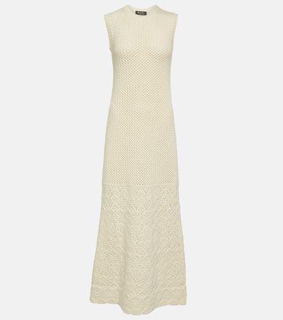 Engadin Cashmere Crochet Maxi Dress in Neutrals - Loro Piana | Mytheresa
