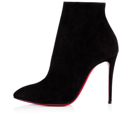 ELOISE BOOTY 100 Black Suede - Women Shoes - Christian Louboutin