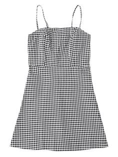 black and white plaid camisole dres