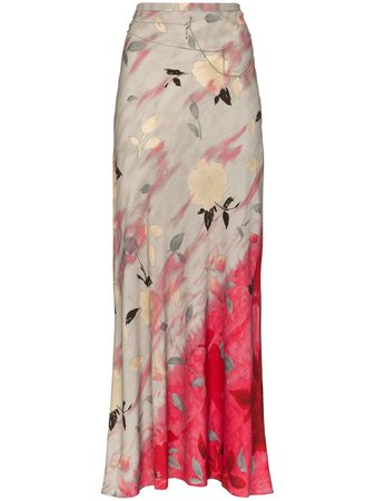 Collina Strada Yod Floral Print Maxi Skirt Ss20 | Farfetch.com