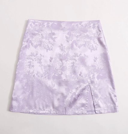 ROMWE Purple Satin Slit Skirt