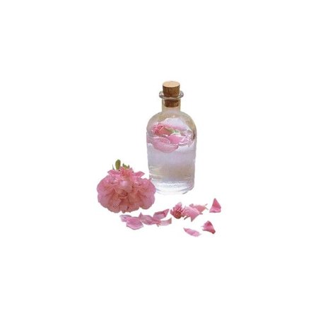 rose petals and bottle