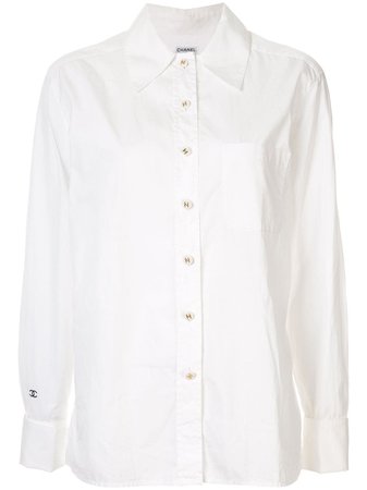 White Chanel Pre-Owned Long-Sleeve Shirt | Farfetch.com