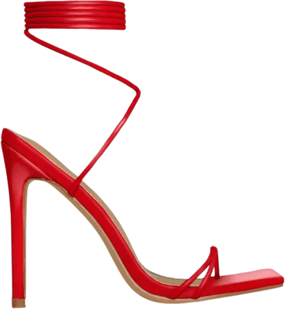 ego red strappy heels