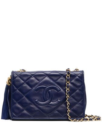 CHANEL Pre-Owned 1990 diamond-quilted Leather Shoulder Bag - Farfetch